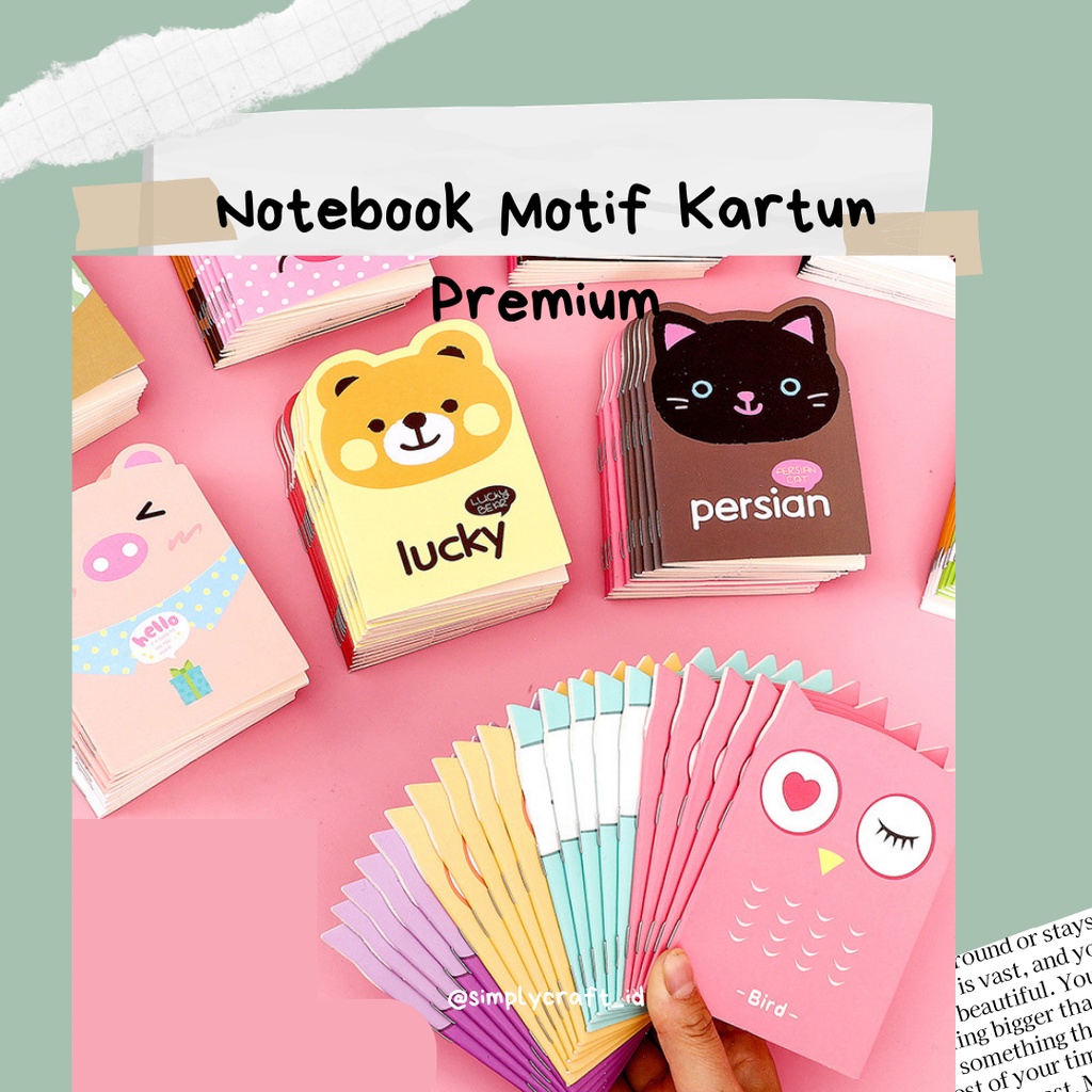 Simply Craft ID - Buku Tulis Mini Motif Kartun Cartoon Mini Note Book Buku Catatan Memo Pad Lucu Buku Tulis Kartun Kecil Motif Karakter Notebook