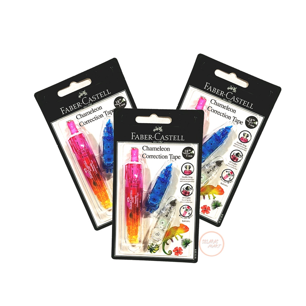 

FABER-CASTELL - Correction Tape Tip-Ex Kertas Chameleon 18mm x 5mm - Pcs