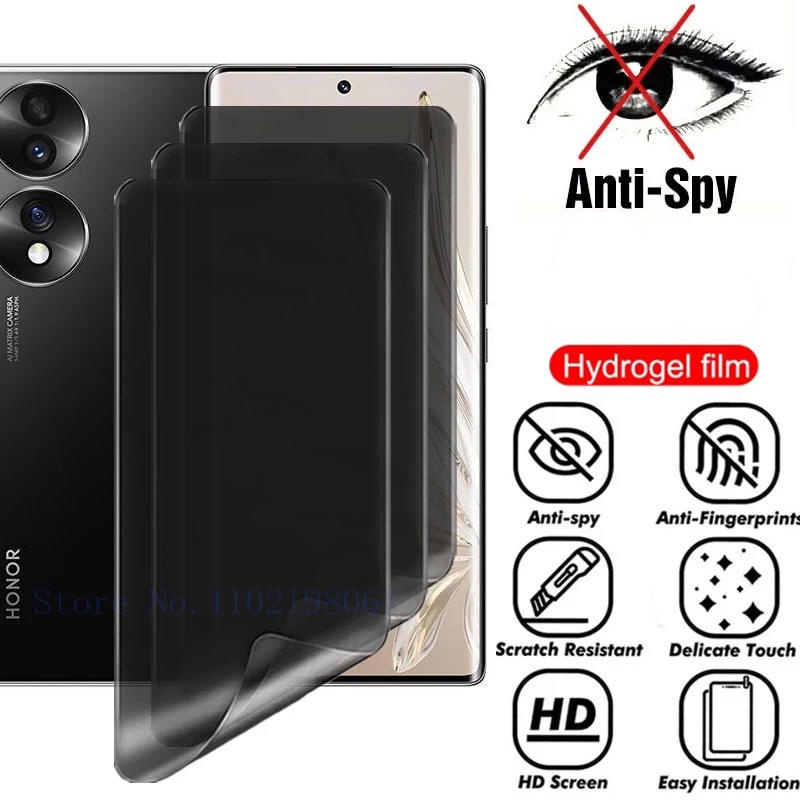 Film Layar Hydrogel Anti Spy Untuk Huawei Honor 70 Pro Plus 30 60 50 SE Pro Pelindung Layar Privasi Untuk Honor Magic 4 3 Pro