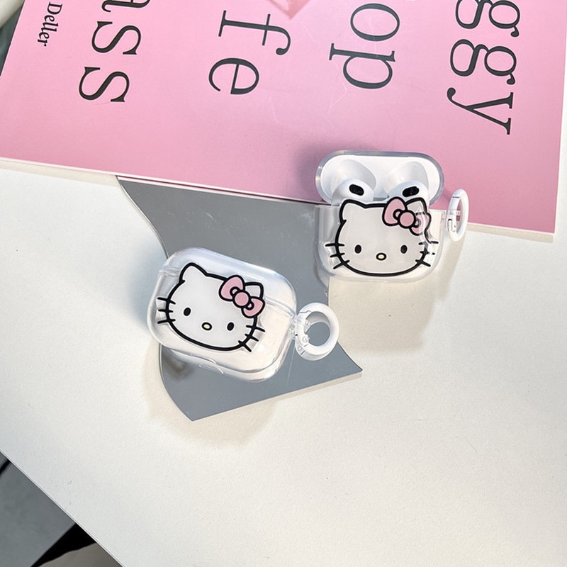 Casing Earphone Kucing Lucu Kompatibel Untuk Apple Airpods1 2 3 Case Untuk AirPods Pro 2nd Case Headphone Cover Pelindung Aksesoris Dengan Pengait