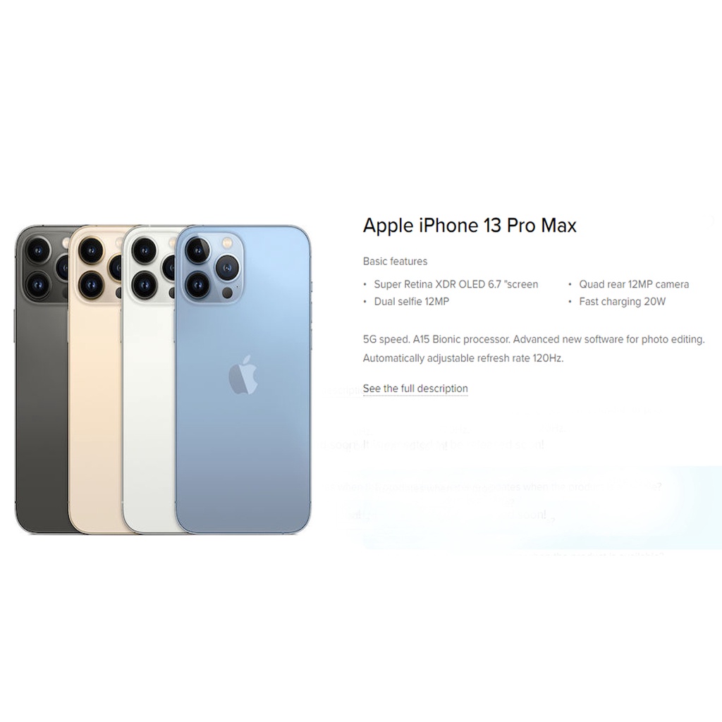 IPHONE 13 PRO MAX 128GB | 256GB | 512GB  FULLSET SECOND ORIGINAL ALL OPERATOR GRADE A