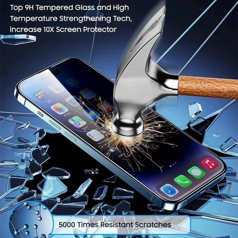 2pcs Full Cover Pelindung Layar Anti Spy Untuk Iphone14 13 12 11 Pro MAX Plus Mini Privasi Tempered Glass Untuk iPhone X XS MAX XR 7 8 6 6S Plus SE 2022 2020 14Plus 13Mini 12Mini