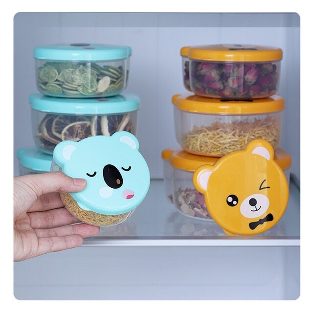 Mikusoo Kotak Bekal Karakter Set Makanan Lunch Box Container 4 in 1 Lucu Set Isi 4 Serbaguna Murah