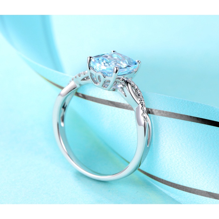 Goldkingdom Aksesoris Perhiasan Fashion Ready Stock Zhenrong Quicksell Cincin Aquamarine Sintetis Eropa Dan Amerika Baru Dengan Perhiasan Warna Topaz Untuk Wanita