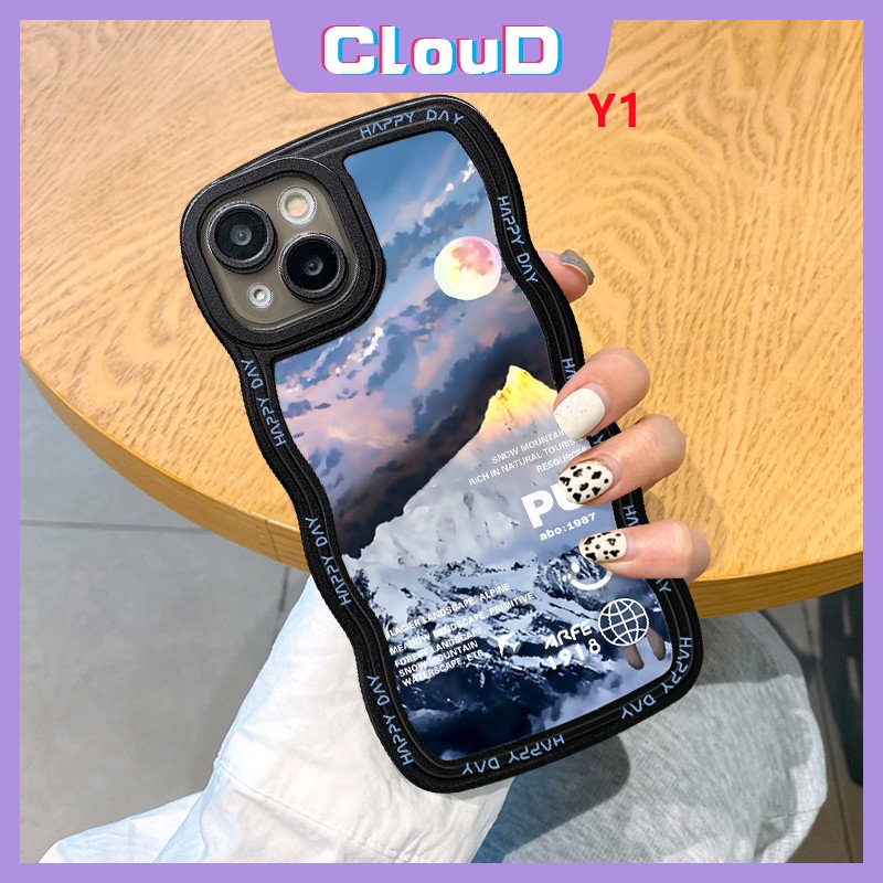 Pemandangan Wavy Edge Couple Case Redmi Note9 10s 11 10 11s 8 11Pro 9s 10Pro Max Redmi 9a1 10A 10C 9A 10 9T A1+9C NFC POCO X3 NFC Pro M3 Mi 11T Pro Snow Mountain Sunset Soft Sarung