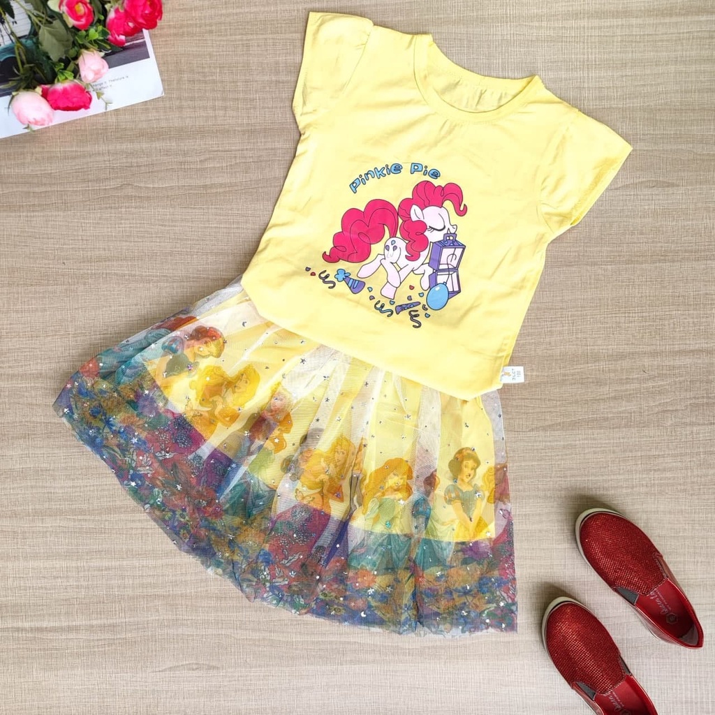 Setelan Anak Tutu Import Dres Dress Stelan Lucu Impor Poni Unicorn My Little Cotton Katun 2-4 Tahun