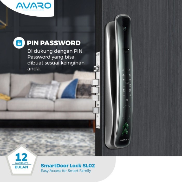 AVARO SL02 Smart Door Lock Kunci Pintu Digital Smart Lock Door Lock