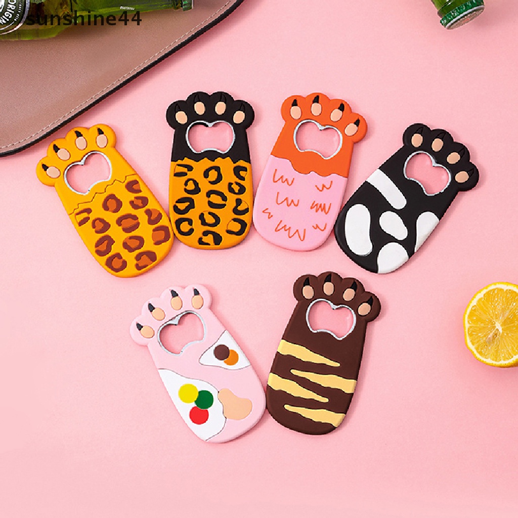 Sunshine Cartoon Cats Paw Wine Bottle Opener Pembuka Botol Bir Cakar Kucing Gemuk Magnet Kulkas Stiker Kulkas Lucu Magnet Beer Opener ID