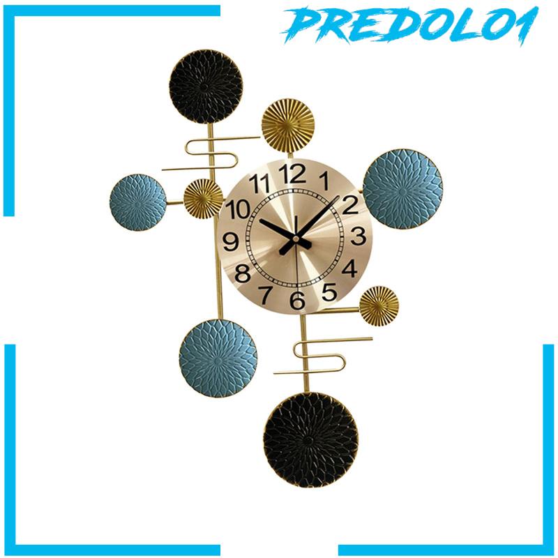 [Predolo1] Metal Wall Clock Silent Hanging Clocks for Living Room Farmhouse Bedroom