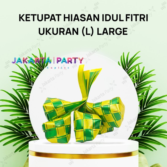 Ketupat Lebaran Besar 6 pcs / Hiasan Parcel Lebaran / Ketupat Pita