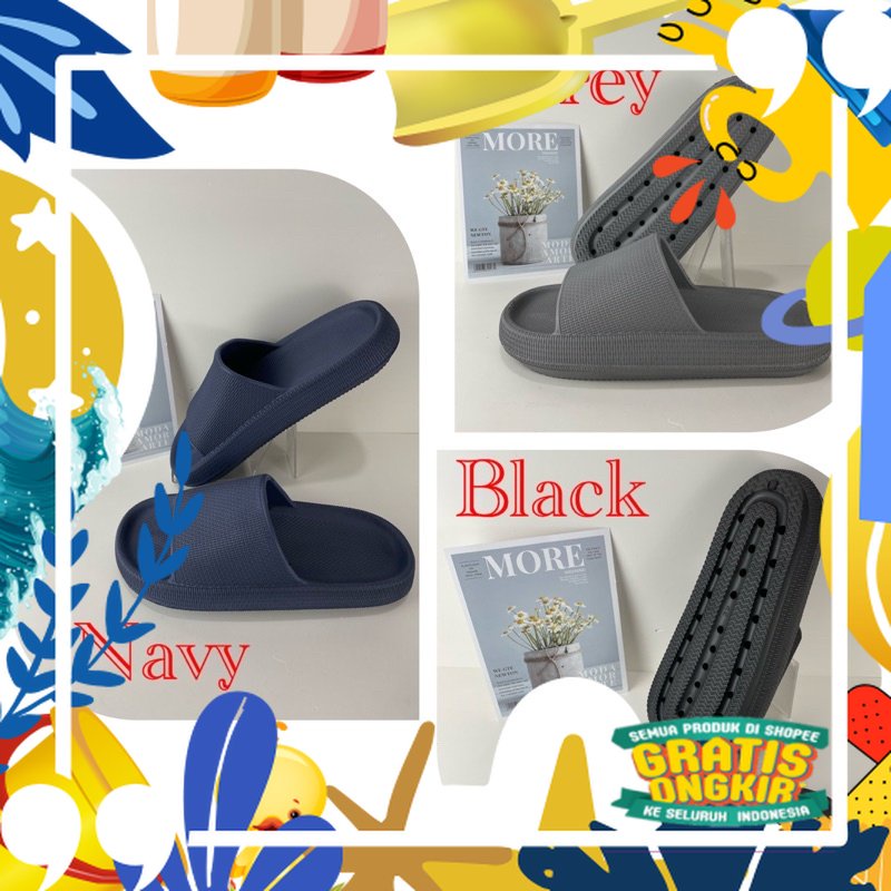 Sandal Pria/ merah putih biru polos