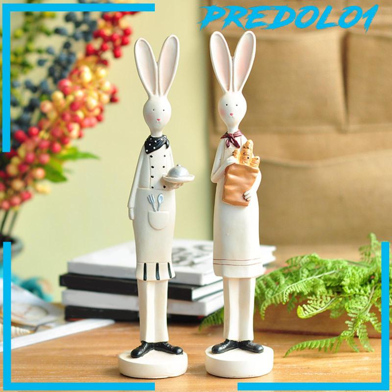 [Predolo1] 2buah Patung Kelinci Handmade Angka Kelinci Art Bunny Figurines