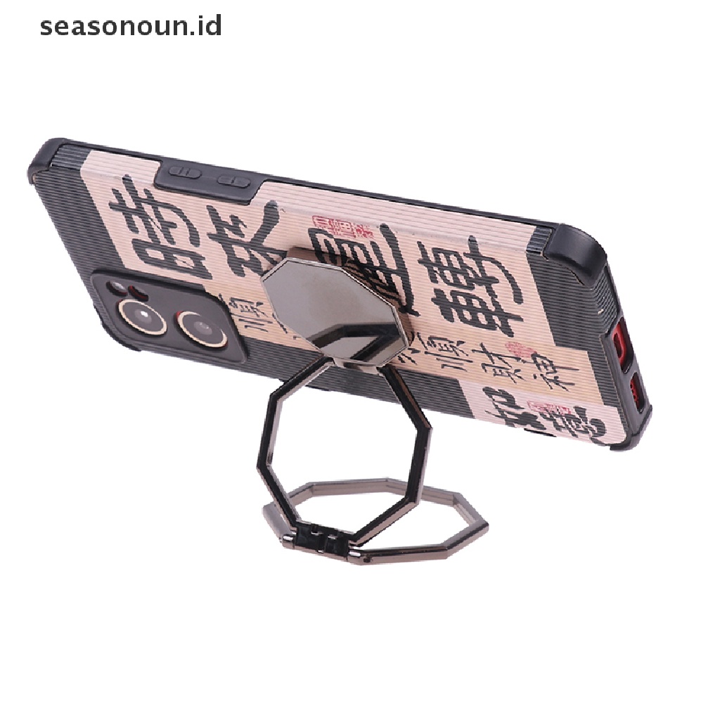 Seasonoun Phone Ring Holder Finger Kickstand Rotation Desktop Stand Sangat Tipis.