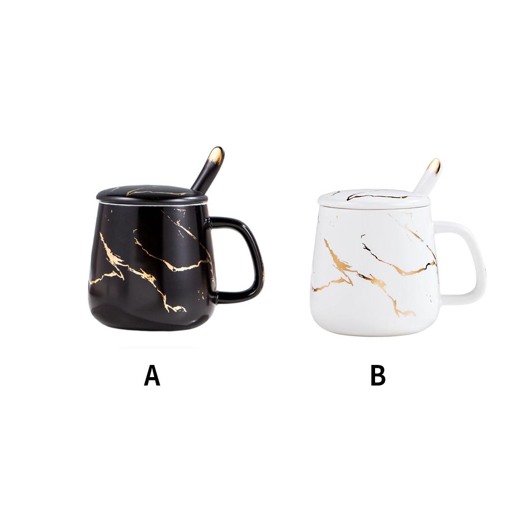 Nordic Ceramic Mug Coffee Creatively Mug Luxury Cup Handle Spoon Gelas Restoran Perlengkapan Minum Rumah Hadir