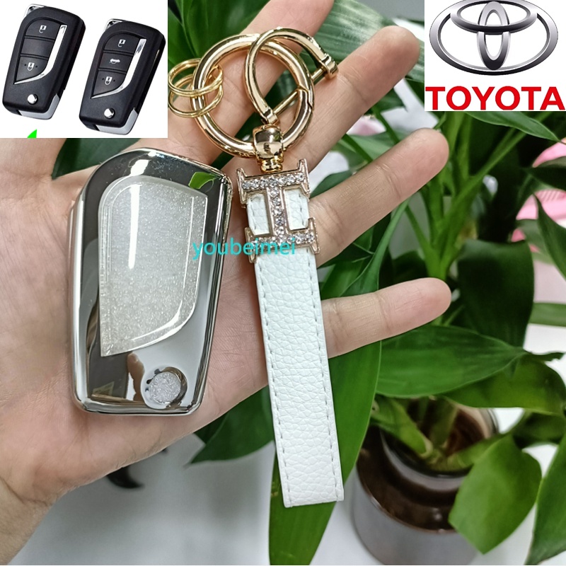 Cover Case Holder Fob Kunci Remote Mobil TPU Untuk Toyota Toyota Corolla RAV4 Avensis Verso Yaris Aygo Hilux Fortuner Camry Revo Altis Prius Camry Corolla C-HR CHR RAV4