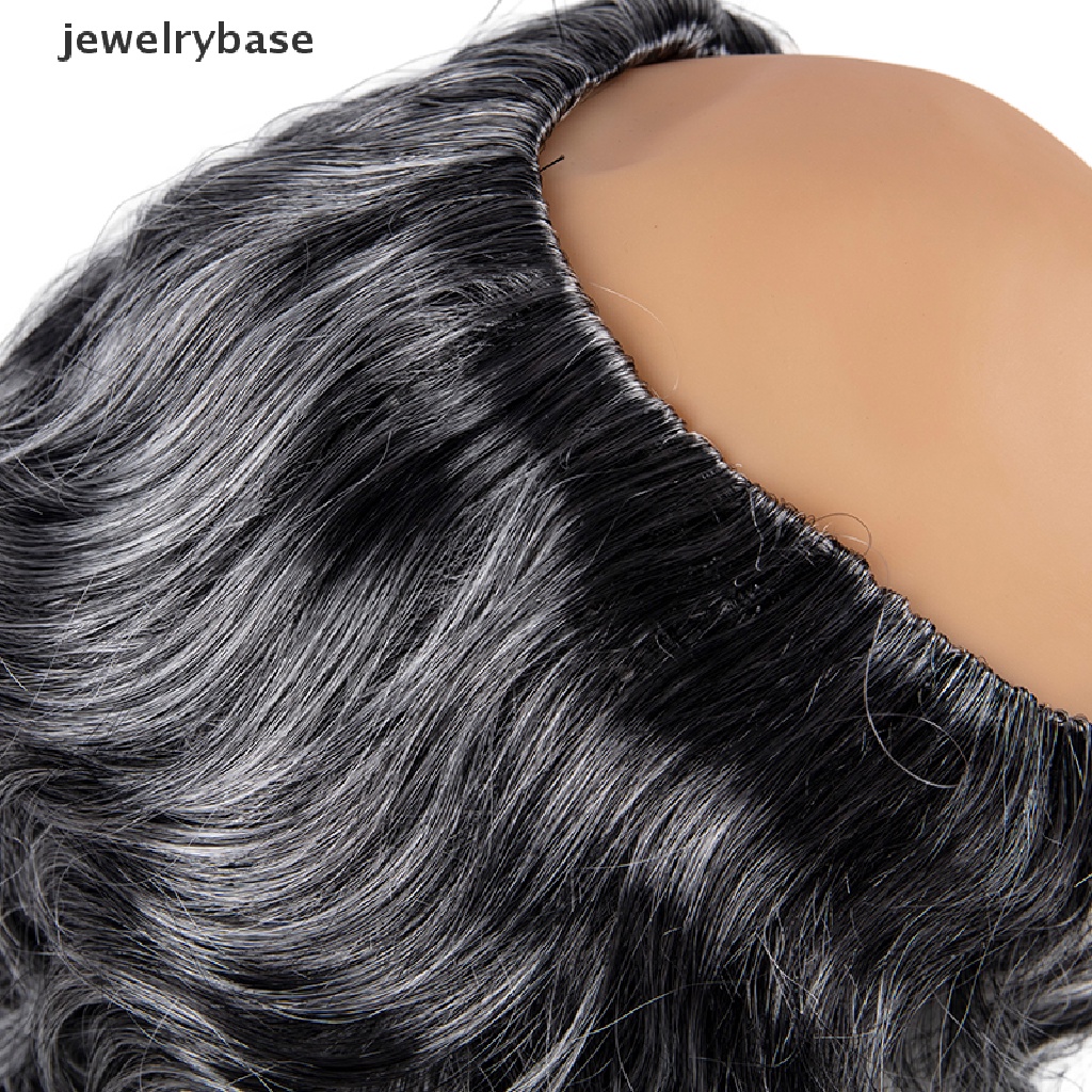 [jewelrybase] Rambut Orang Tua Wig Topi Botak Putih Dengan Rambut Di Sisi Botak Wig Kakek Halloween Kostum Cosplay Wig Halloween Alat Peraga Kulit Kepala, Botak Styling Butik