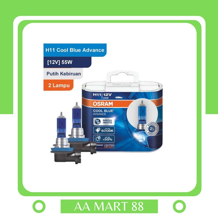 Osram H11 Cool Blue Advance (CBA) 55W Lampu Halogen Mobil Putih