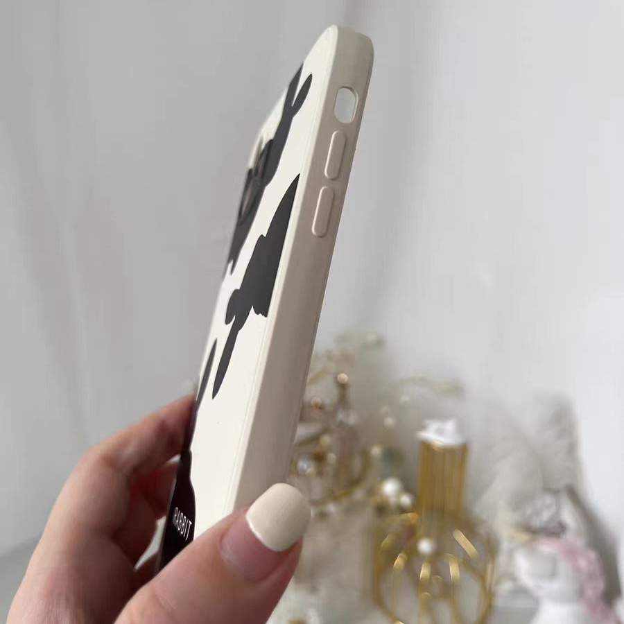IPHONE Ins Pola Kelinci Cocok Untuk Iphone14 14pro 14plus 13 13pro 13prm iPhone12 7Plus 8Plus Xr XS 13 Pro Max Empat Sudut Casing Ponsel Tahan Guncangan