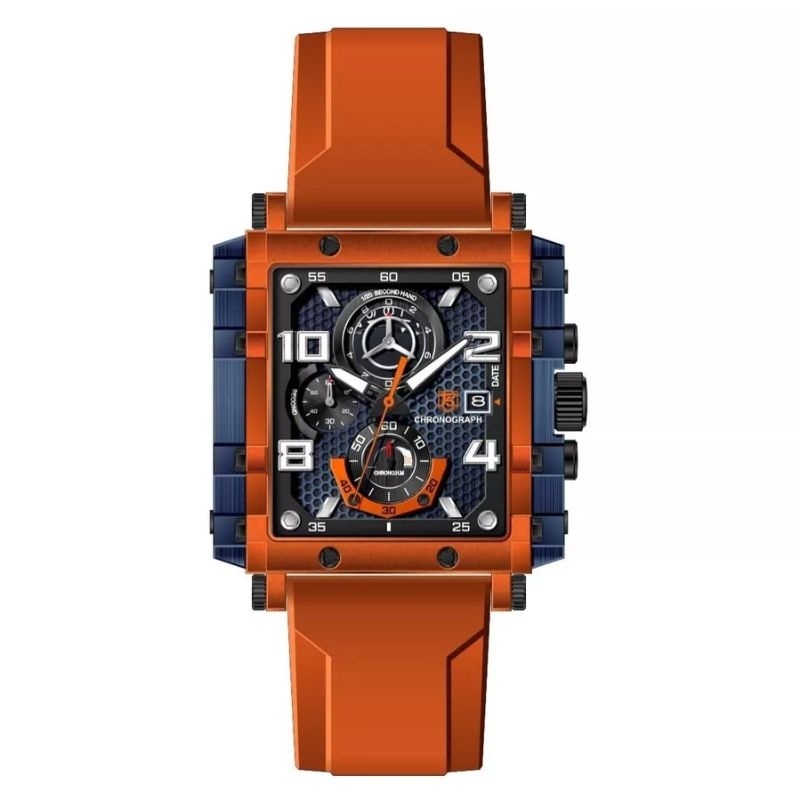 Jam Tangan Pria Sport T5 H H3886G Chronograph Tanggal Aktif & Paper Bag - Bisa Bayar Ditempat - COD 