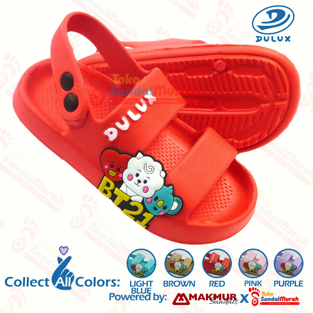 Toko Sendal Murah - Sandal Slop Anak Uk 24 - 29 / Sandal Anak Kartun BT21 / Sandal Anak Tali Belakang / Sandal Anak Warna - Warni / Sandal Anak Nyaman Lucu [Toko Sendal Murah M 391 D BT]