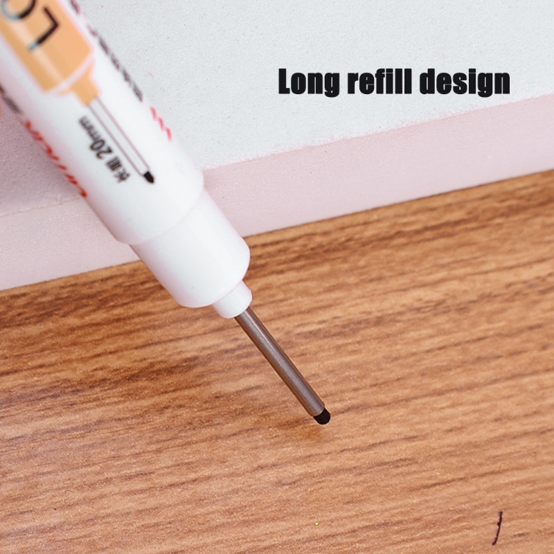 20mm Penanda Lubang Dalam Pulpen Woodworking Marking Pen Alat Dekorasi Kamar Mandi Serbaguna Proses Hardware Deep-hole Pen Long Nib Head Penanda Minyak Untuk Logam &amp; Kayu &amp; Kaca