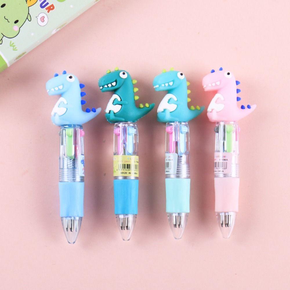 Lanfy 4warna-warni Pulpen Kawaii Kartun Perlengkapan Kantor Sekolah Tahan Lama Cepat Kering 0.5mm Menulis Pena Gambar