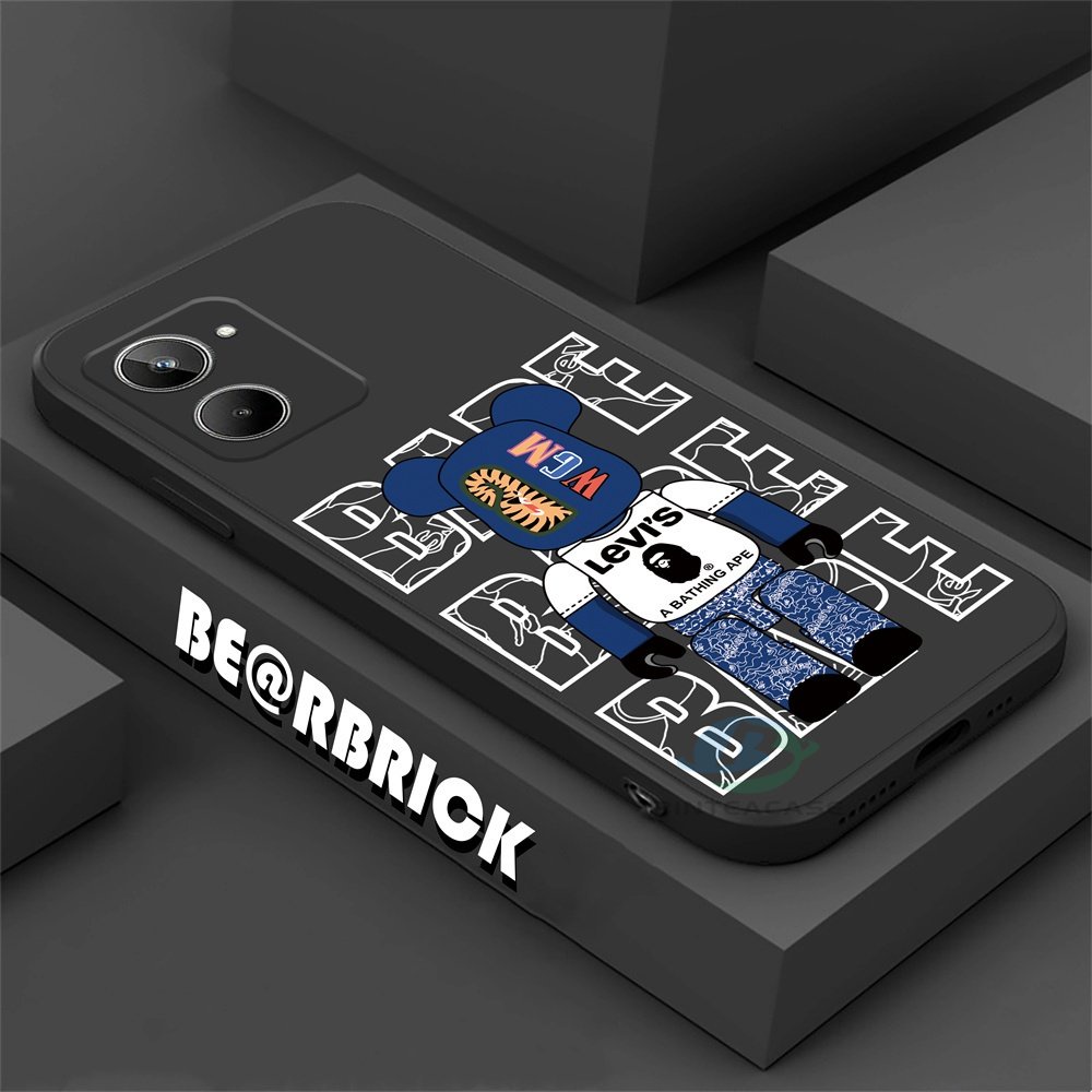 Realme 10 C30 C31 C33 C35 C21Y C25Y C21 RealmeC11 C20 C25 C15 C12 C3 Realme 8i 8 Pro 5 5i 6i 7 C17 7 Pro Bearbrick Dan Sharkmouth Casing Handphone Silikon Lembut Binteacase