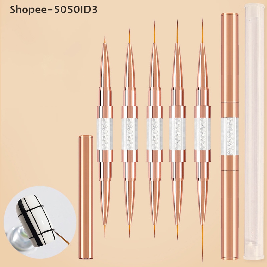 [HOT] 1pcs Double Head Nail Art Liner Brush Paing Pen UV Gel Brushes Drawing [ID]