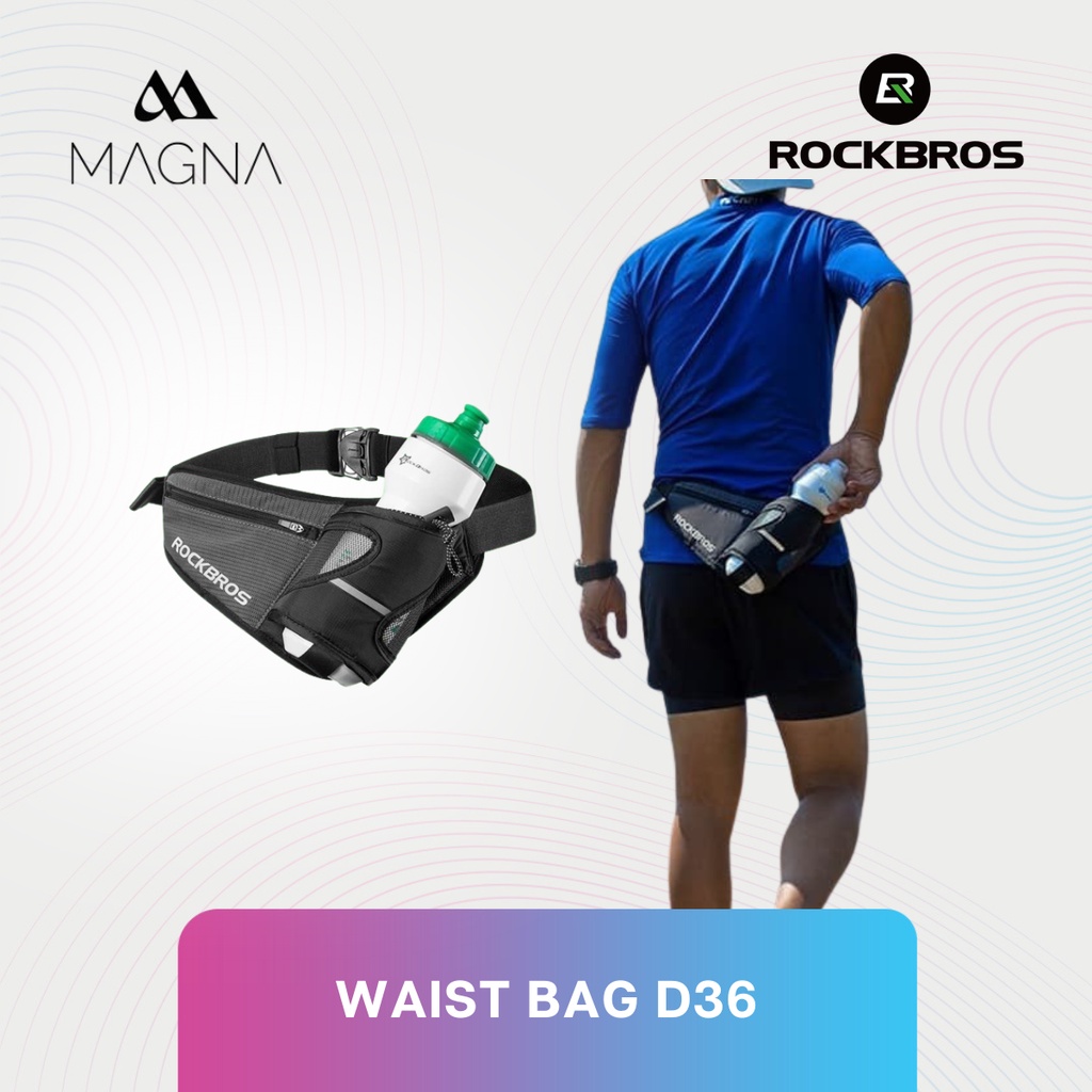 Tas Pinggang Rockbros D36 Waist Bag Olah Raga Lari Sepeda Hiking Gunung Climbing Running Camping Mar