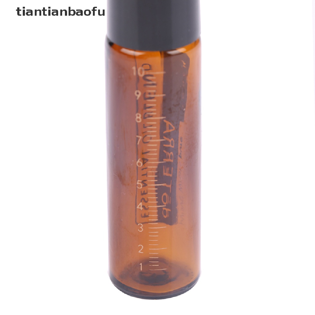 [tiantianbaofu] 1pc Botol Roller Kaca Amber 10ml Removable Roller Metal Butik