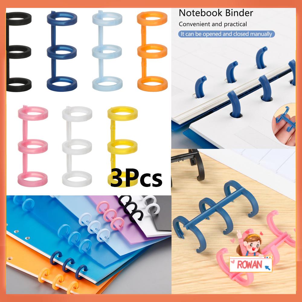 R-flower 3Pcs Spiral Ring Stationery Buku Pengikat Cincin Isi Ulang Stationery Ring Binder