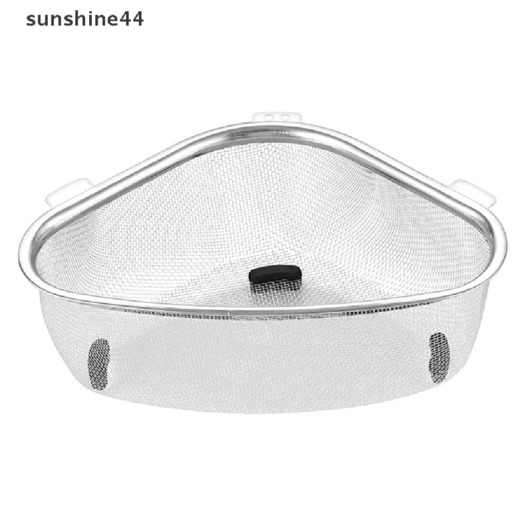 Sunshine Keranjang Pembuangan Wastafel Dapur Stainless Steel Segitiga Filter Kitchen Drain Rack ID