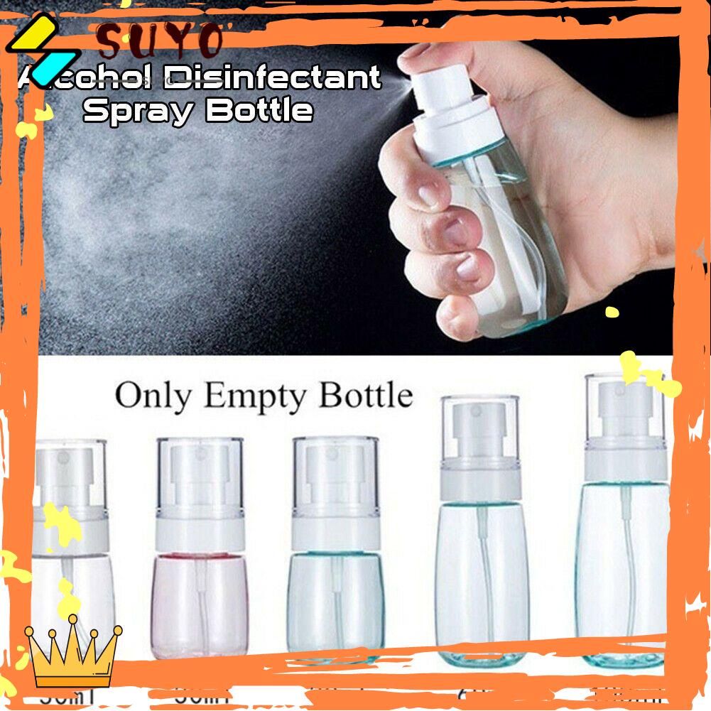 Suyo 6pcs Botol Spray Kosong Transparan Refillable Squeeze Disinfectant bottle