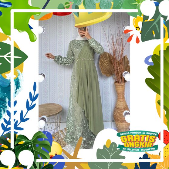 AK - GAMIS CAMILLA 2 GAMIS BUSUI TILE FULL BRUKAT MUTIARA GAMIS PESTA DRESS PESTA GAMIS MODERN GAMIS