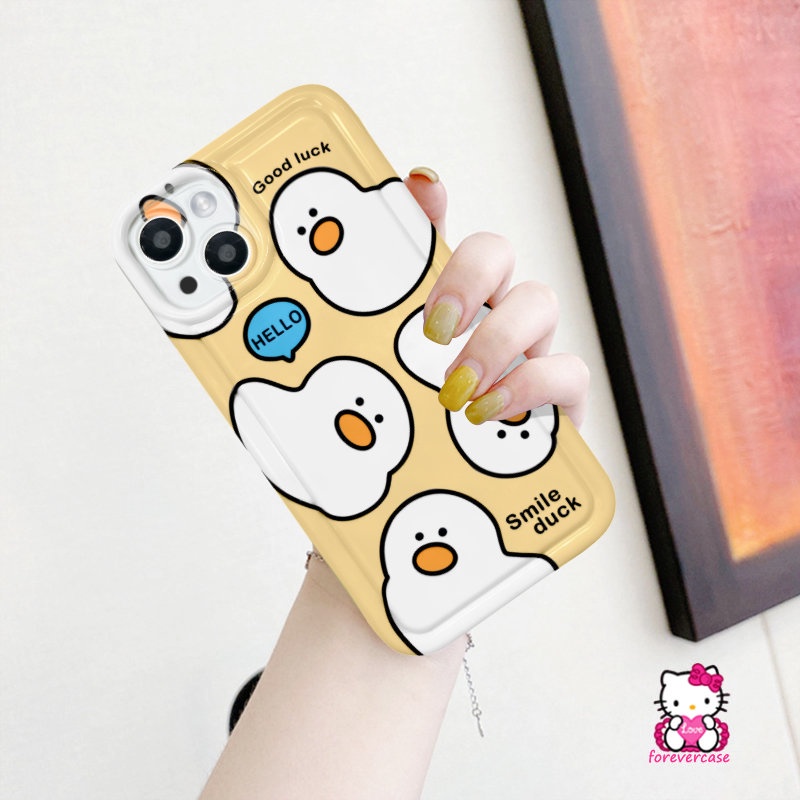 Casing Tahan Guncangan Untuk Redmi Note 11s 11 8 10 10s 9 Redmi 9C NFC A1 10A 10 9T 10C 9 12C 9A Note10 Note11 Note9 Note10s POCO F4 Kartun Bebek Cantik Air Cushion Lembut TPU Penutup Belakang