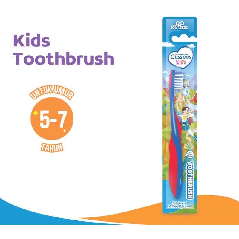 Cussons Kids Toothpaste dan Kids Toothbrush - Toothpaste Sparkling Orange/Strawberry Smoothie/Fruity Berries/Fresh Apple - Toothbrush Dragon/Unicorn 5-7Tahun