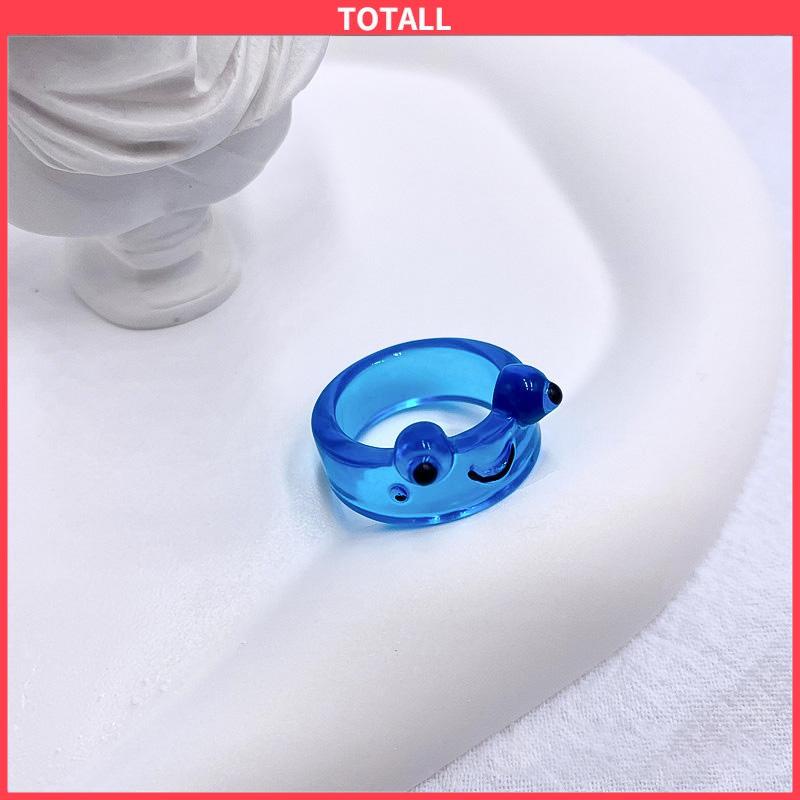 COD Katak Resin Cincin Warna-warni Kepribadian Hewan Kartun Cincin Jari Lucu-Totall