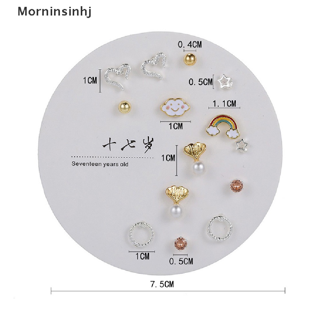 Mornin 7pasang Korea Fashion Kecil Geometris Perempuan Anting Set Beberapa Pasang Kupu-Kupu Lucu Stud Earrings Jewelry id