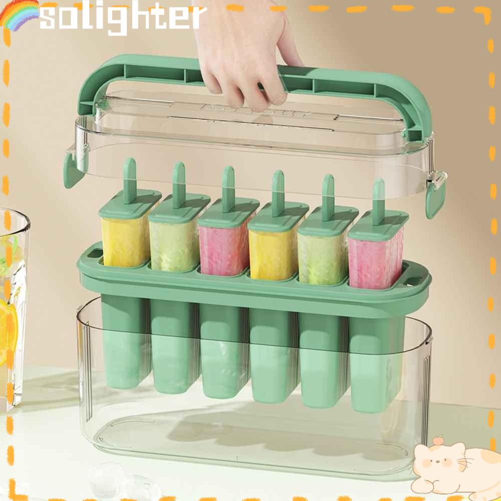 Solighter Cetakan Es Krim Dapur Rumah DIY Reusable Ice Pop Mold