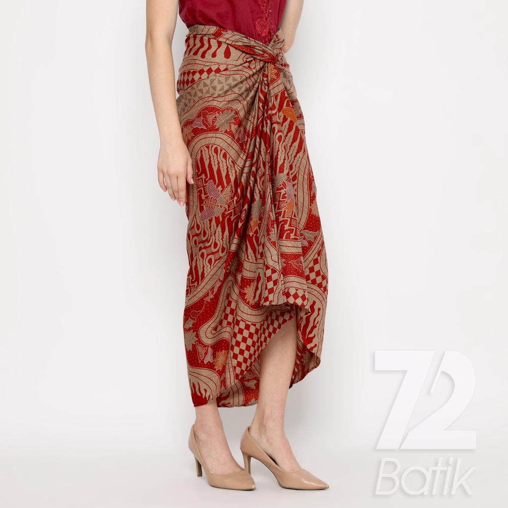 ROK BATIK SPAN Aurora Skirt Lilit Kebaya Instan Modern Wanita Motif Sungai Kupu Warna Merah 723202 Cap 72 - Rok Batik Lilit Bawahan Skirt Kamen Kebaya Songket Batik Panjang Plisket Span Instan Jadi Bali Lembaran Premium Modern Untuk Wanita Kondangan