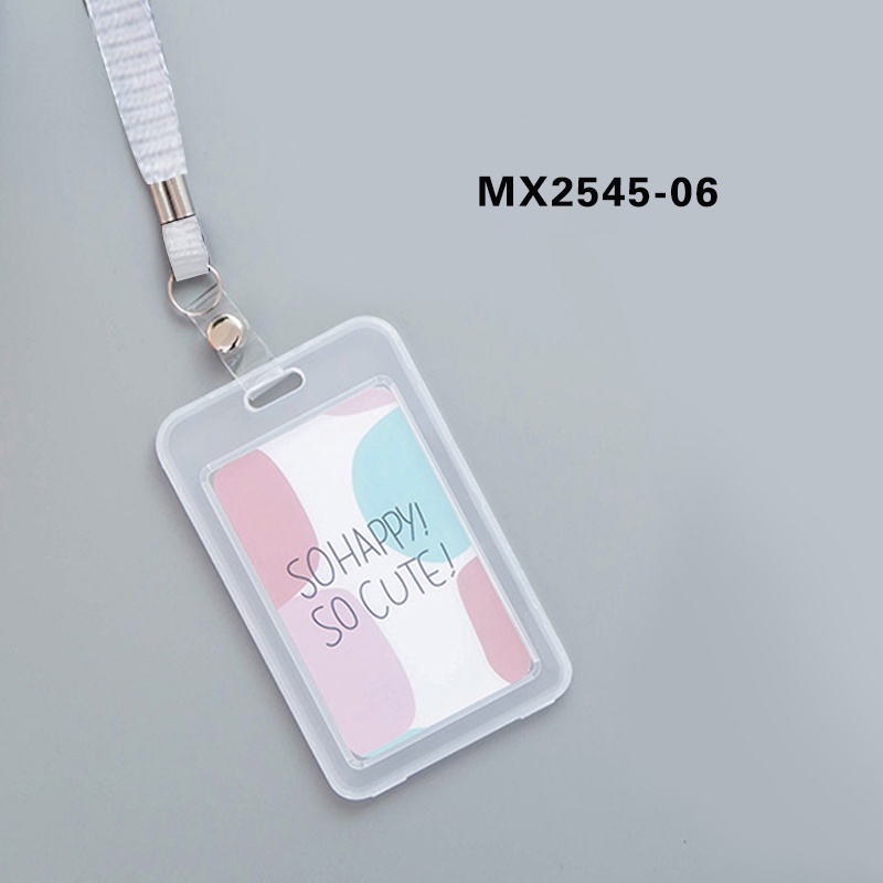 (COD) Name tag ID CARD HOLDER KOREA dan kalung tempat name tag kartu 2 sisi MX2545