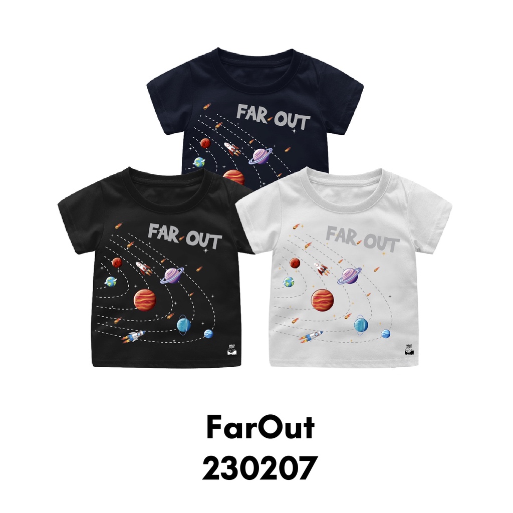 Baju Kaos NAF Astronot Series Bayi &amp; Anak Usia 6 Bulan - 8 Tahun Bahan Katun Combed 30s