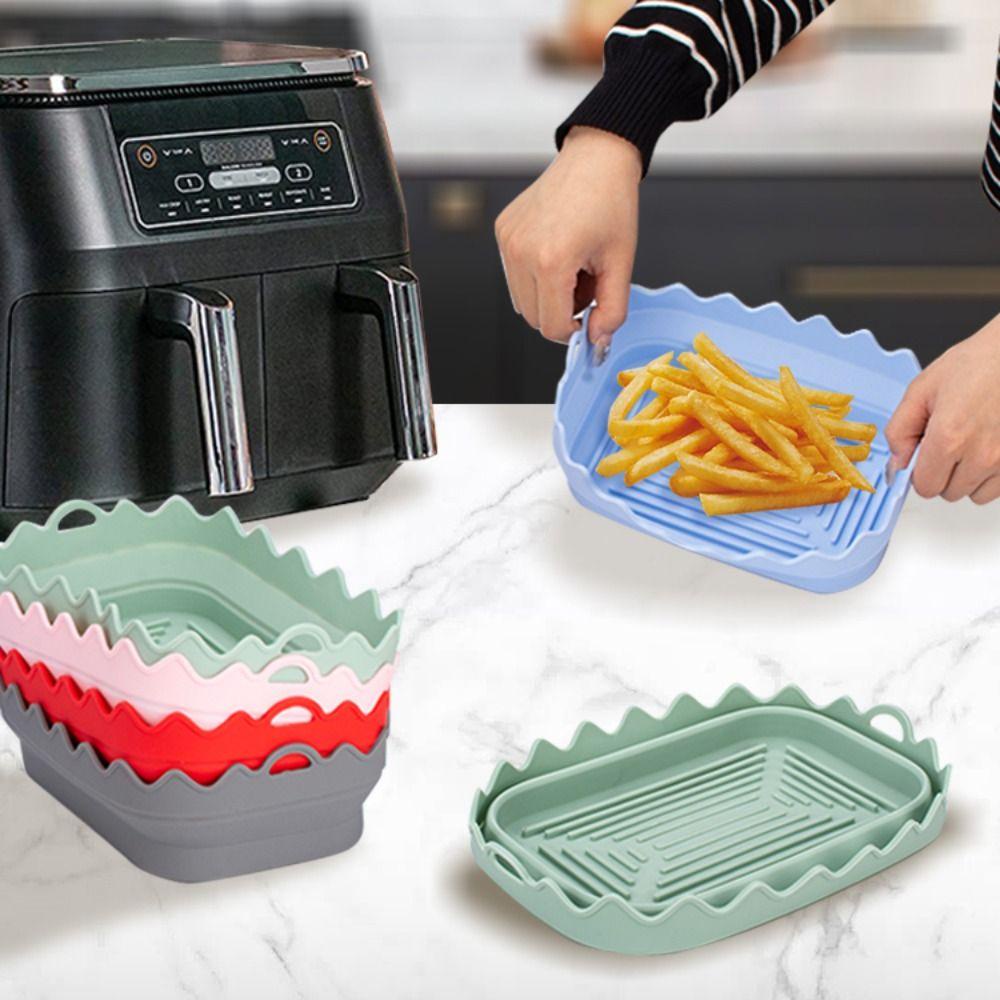 Solighter Air Fryer Silicone Pot New Rectangle Basket Mat Baking Tray