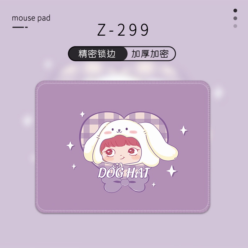 Little Witch Original Mouse Pad Cewek Kecil Lucu Tebal Anti slip Pinggiran Meja Komputer Alas Mouse Pad