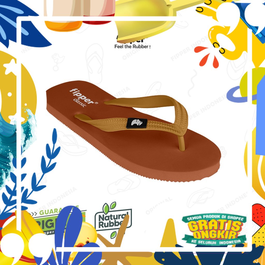 Fipper Classic Brown Chasm / Brown Rice/ merah putih biru polos