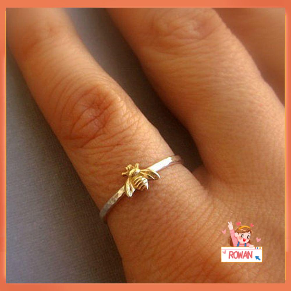 R-flower Bee Finger Ring Hadiah Unik Lucu Perhiasan Pesona Fashion