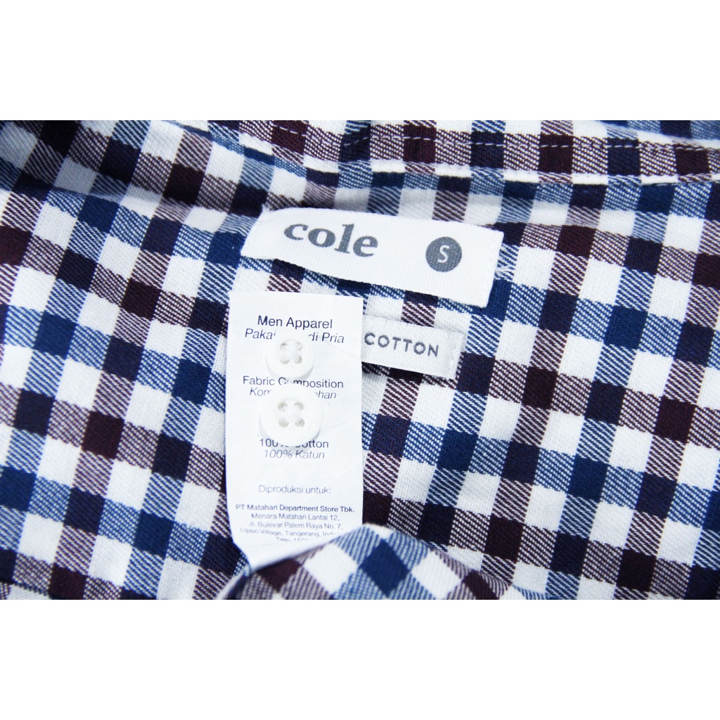 [COD] Baju Kemeja Cole Code 31 Casual Lengan Panjang Reguler Fit Biru Putih Maroon Pria Motif Kotak-kotak | Kemeja Original 100% Brand Matahari Big Size Kasual Kesual