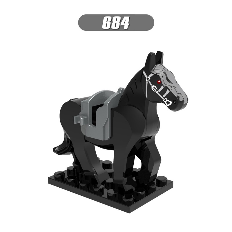 Three Kingdoms War Horse Kuda Perang Kuno Mini Figure Hewan Boneka Puzzle Rakitan Mainan Blok Bangunan