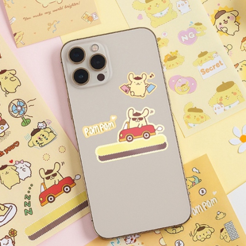1pak Stiker Kartu Motif Kartun Lucu/Paster Bahan Kartu Sanrio/Stiker Hias Untuk Hand Akun Diary/Perlengkapan Stiker Set Handbook DIY Anak