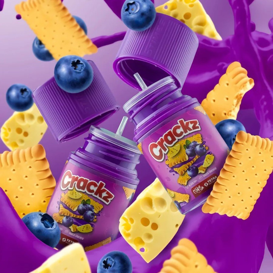 CRACKZ V6 BLUEBBERRY CHEESE CRACKERS FREEBASE 60ML BY VAPE ON X TETRA